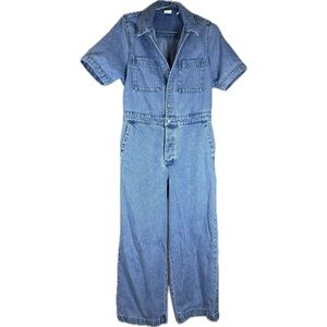 LEVI'S Blue Denim Jean Short Sleeve Coveralls Pant Jumpsuit